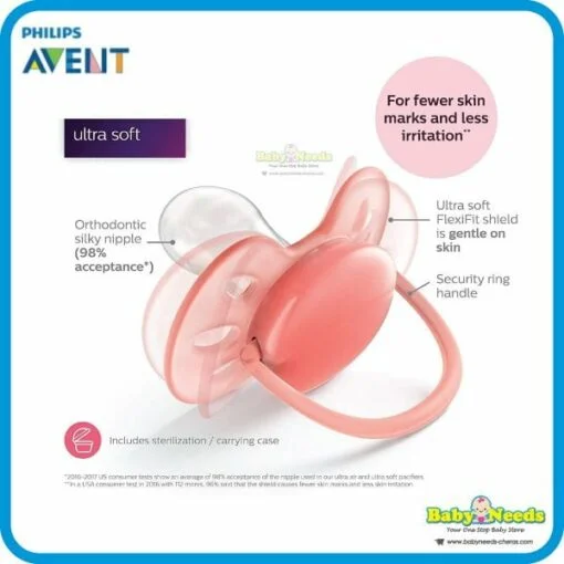 Philips Avent Ultra Air/Ultra Soft/Fashion Baby Soother Soothie Pacifier 0-6/6-18 Month Twin Pack - Image 5