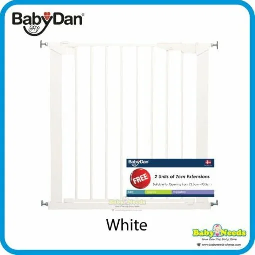 BabyDan Premier Pressure Indicator Gate with 2pcs Extension ( Black/White/Silver ) - Image 5
