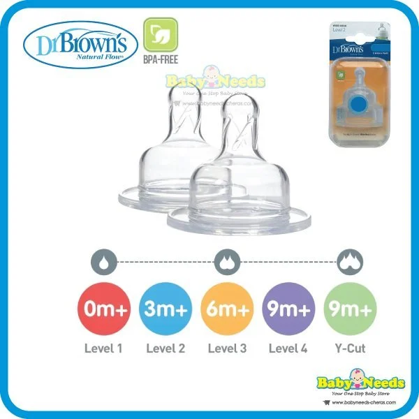 Dr Brown's Options Wide Neck Silicone Bottle Teat ( 2pcs )