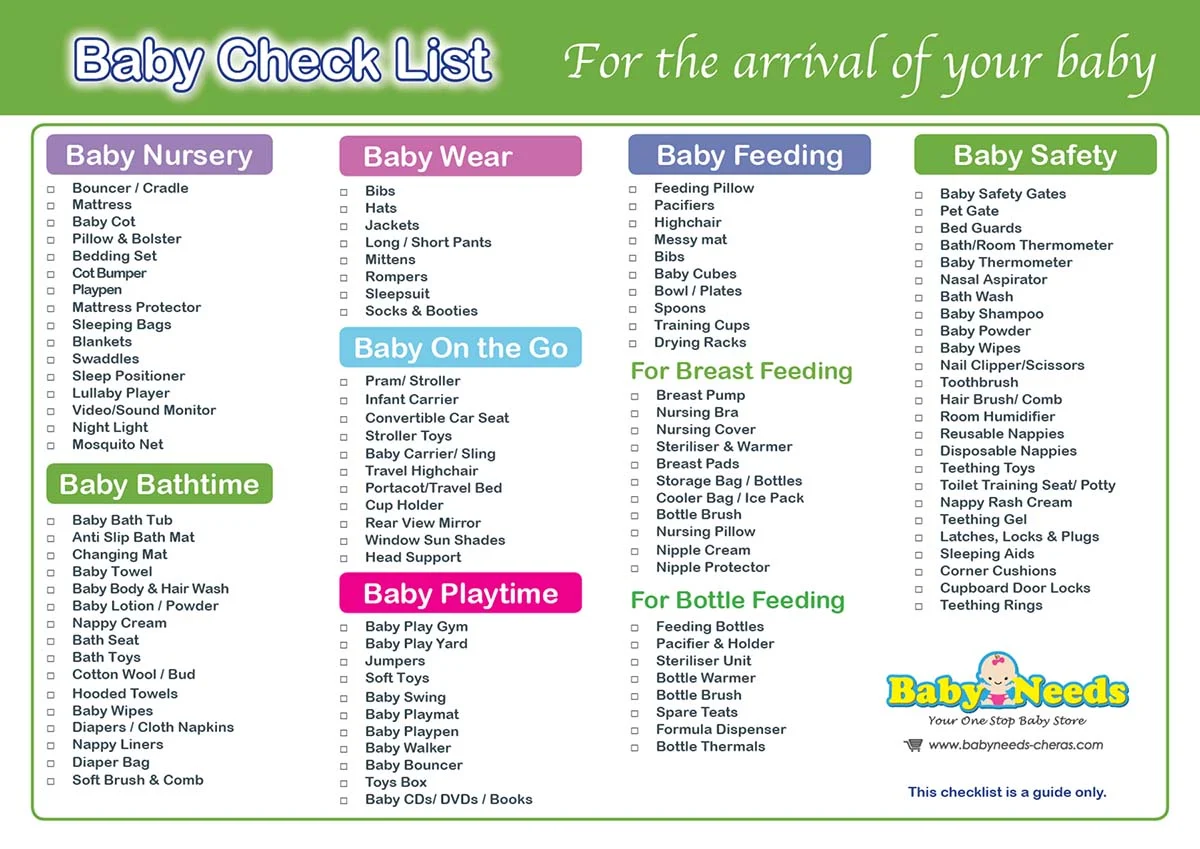 Newborn buying sale checklist