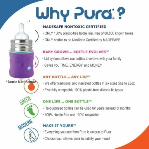 Pura Kiki Insulated Stainless Steel Baby Bottle /Nipple/Sleeve - Image 5