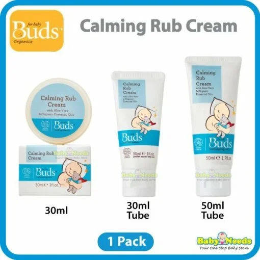 Buds Soothing Organics Calming Tummy Rub Cream 30ml/50ml