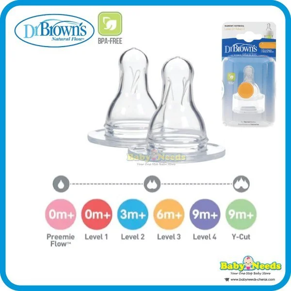 Dr Brown's Narrow Neck Silicone Bottle Teat ( 2pcs )