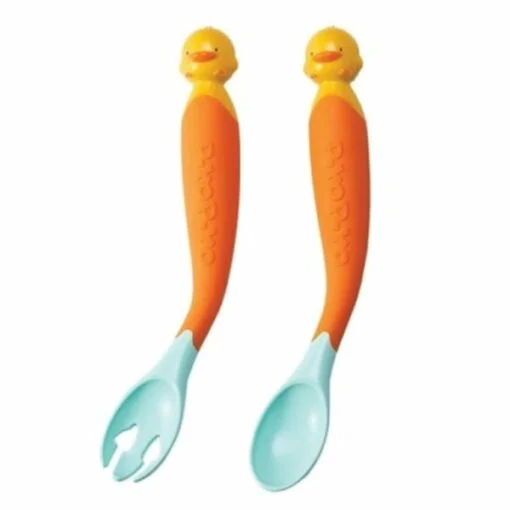 Piyo Piyo Stylish Bendable Baby Spoon and Fork Set - Image 4