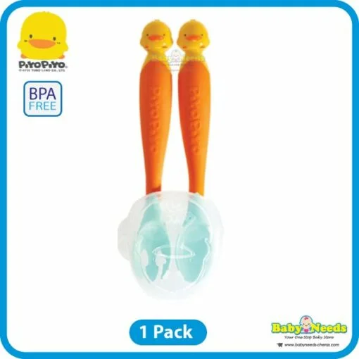 Piyo Piyo Stylish Bendable Baby Spoon and Fork Set - Image 2
