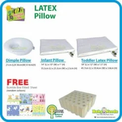 Bumble Bee Latex Pillow with Pillowcase (Dimple Pillow/Infant Pillow/Toddler Pillow)