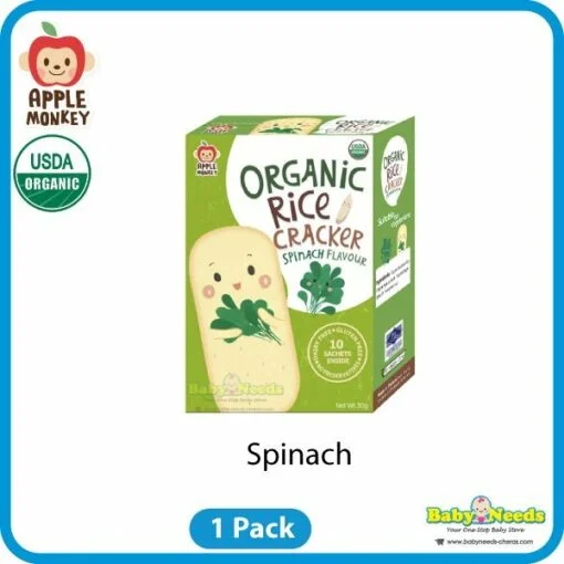 Apple Monkey Organic Baby Rice Cracker (Corn/S.Berry Banana/B.Berry S.Berry/Pumpkin/Sweet Potato/Spinach/Yogurt) - Image 7