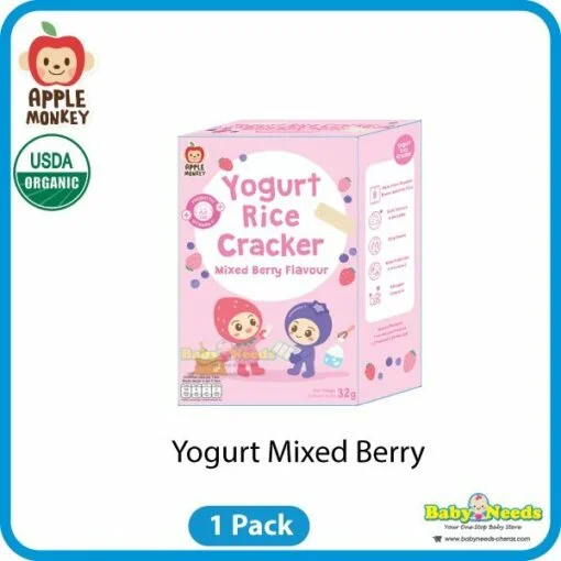 Apple Monkey Organic Baby Rice Cracker (Corn/S.Berry Banana/B.Berry S.Berry/Pumpkin/Sweet Potato/Spinach/Yogurt) - Image 8