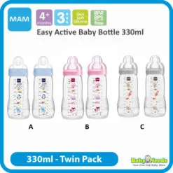 MAM Easy Active 330ml Baby Bottle (Twin Pack)