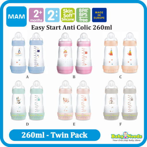MAM 260ml Anti-Colic Bottle (Twin Pack)