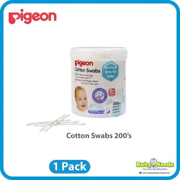 Pigeon Cotton Ball/Extra Thin Stem Cotton Swabs 200pcs/100pcs - Image 4