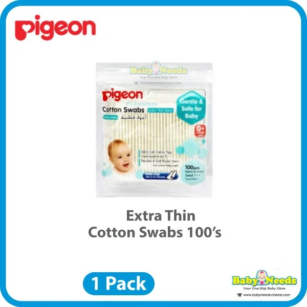 Pigeon Cotton Ball/Extra Thin Stem Cotton Swabs 200pcs/100pcs - Image 2