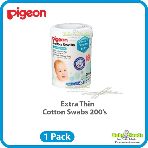 Pigeon Cotton Ball/Extra Thin Stem Cotton Swabs 200pcs/100pcs - Image 3