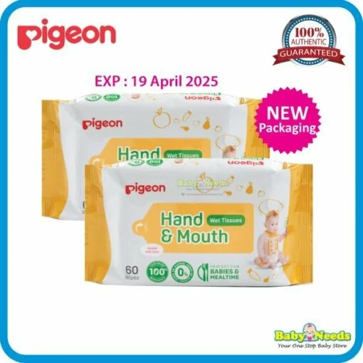 Pigeon Hand & Mouth Wet Tissue 60pcs (Twin Pack)