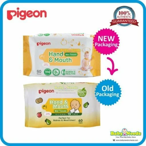 Pigeon Hand & Mouth Wet Tissue 60pcs (Twin Pack) - Image 2