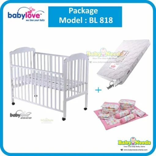 Babylove Baby Cot Solid Wood 24" x 48" ( Package )