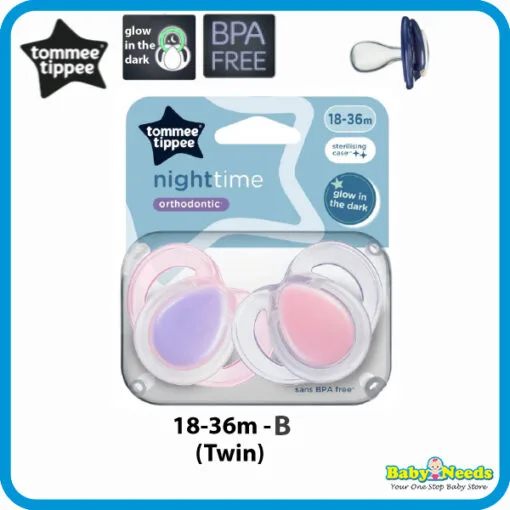 Tommee Tippee CTN Night Time Baby Pacifier Soother 0-6/6-18/18-36months - Image 3