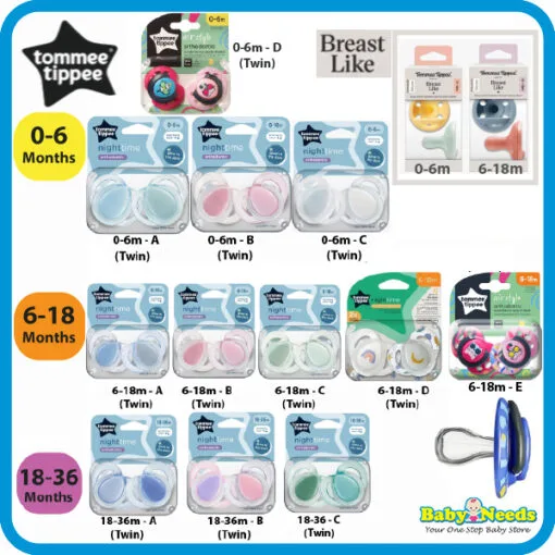 Tommee Tippee CTN Night Time Baby Pacifier Soother 0-6/6-18/18-36months