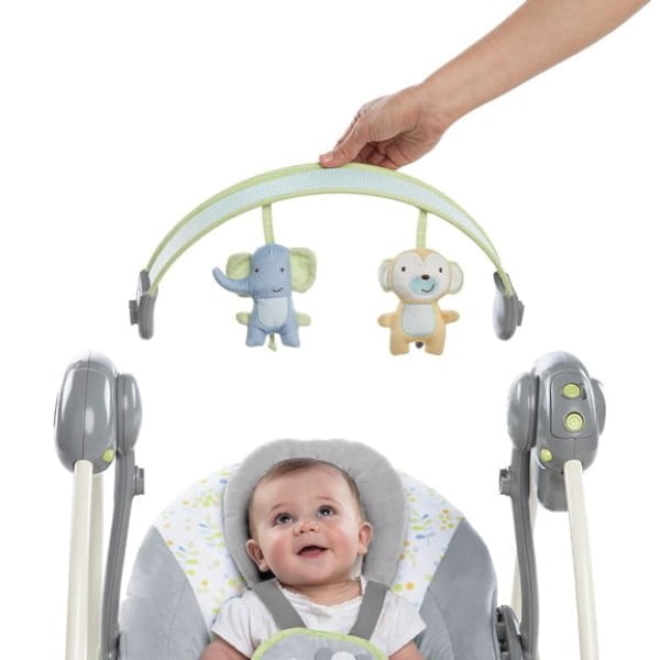 ingenuity soothe n delight portable swing buzzy bloom