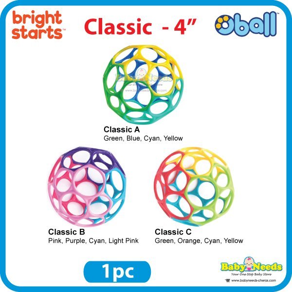 Bright Starts Oball Classic Easy-Grasp Toy in Blue/Green