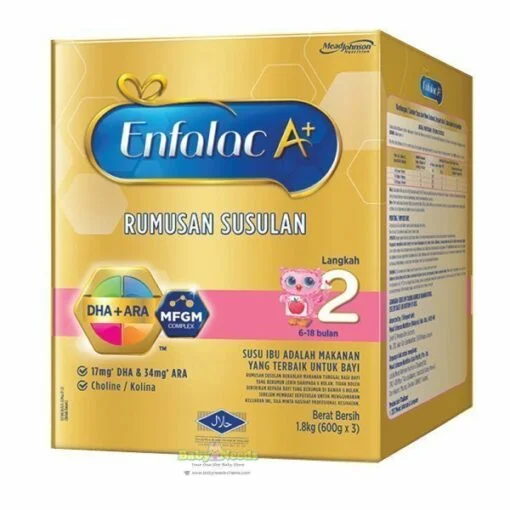 Enfalac A Step 2 Formula Milk Powder 6-18m 1.8kg (3 x 600g)