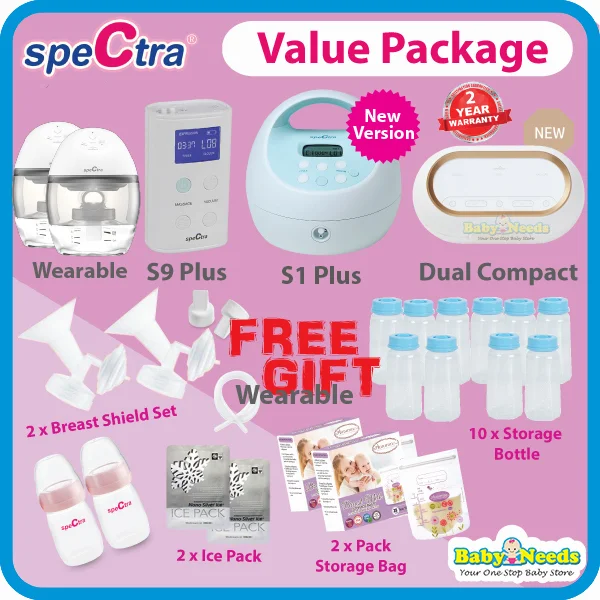 Spectra Wearable/S1/S9 Plus/Dual Compact Double Breast Pump Package