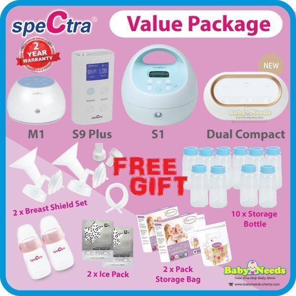 Spectra S1/M1/S9 Plus/Dual Compact Double Breast Pump Package