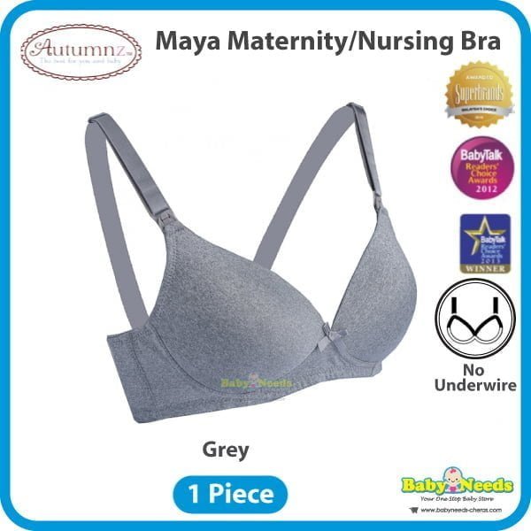 Maya Nursing Bra (No underwire) - Grey *BB - Autumnz