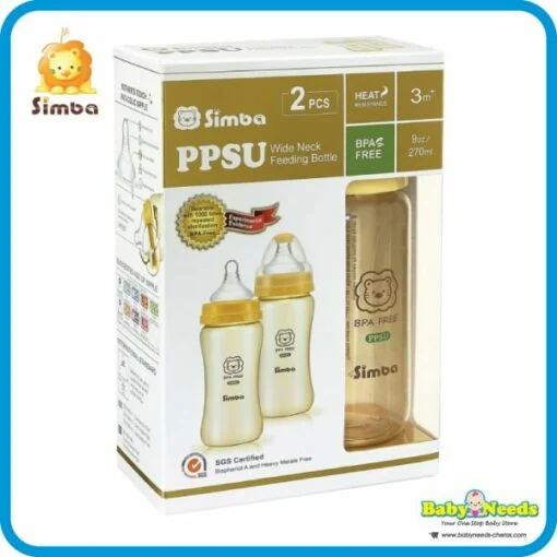 Simba PPSU Wide Neck Calabash Feeding Bottle 270ml Twin Pack