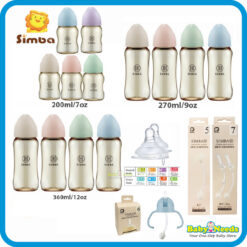 Simba PPSU Wide Neck Feeding Bottle Allonge 200ml/270ml/360ml/Cross/Round Hole Teat