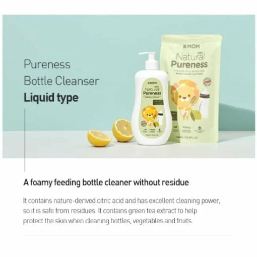 K-Mom Natural Pureness Feeding Bottle Cleanser Liquid Type   Refill Pack - Image 2