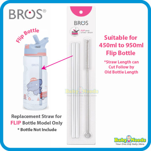Bros Flip Straw Replacement Set For 450ml/550ml/750ml/950ml