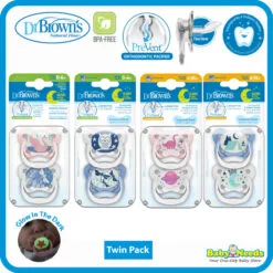 Dr Brown's Prevent Orthodontic Soother Baby Pacifier Glow In The Dark