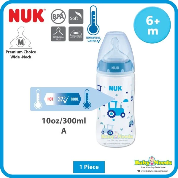 Nuk Premium Choice+ Wide Neck PP Bottle Temperature Control with Silicone Teat 150ml/300ml - Image 4