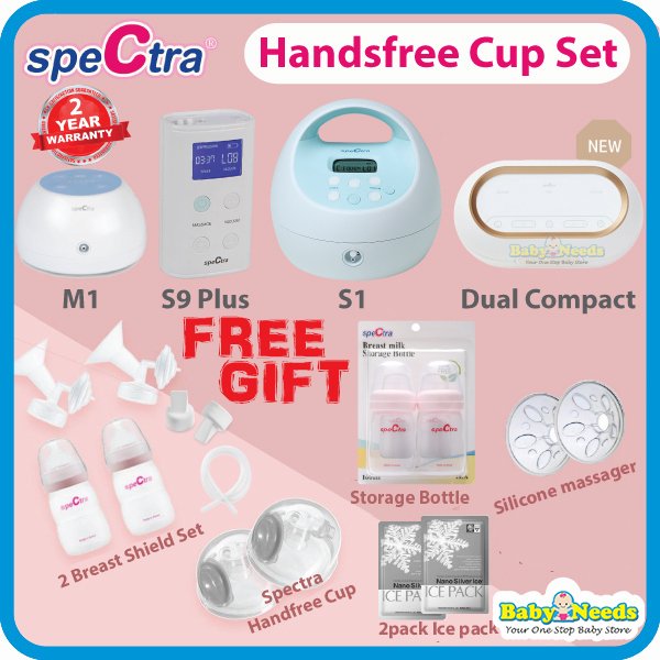 Spectra S1/M1/S9 Plus/Dual Compact Double Breast Pump with Spectra Handsfree  Cup - Baby Needs Online Store Malaysia
