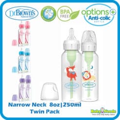 Dr Brown's Options+ PP Narrow Neck Bottle Twin Pack ( 8oz/250ml ) [NEW Version]