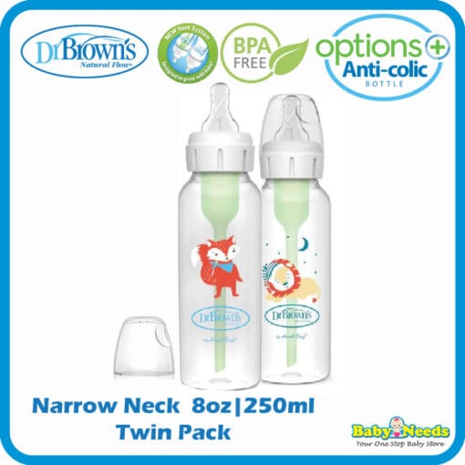 Dr Brown's Options+ PP Narrow Neck Bottle Twin Pack ( 8oz/250ml ) [NEW Version] - Image 2