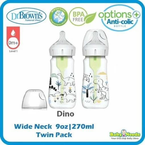 Dr Brown's Options+ PP Wide Neck Twin Bottle ( 9oz/270ml ) [NEW Version] - Image 4