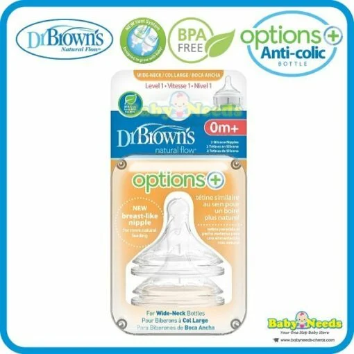 Dr Brown's Options+ Wide Neck Silicone Bottle Teat/Nipple [NEW Version] - Image 4