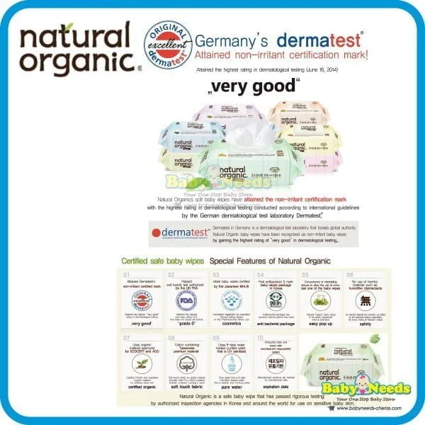 Natural Organic Baby Wipes Original Embossing 100 sheets (5pack Free 1pack 30 sheets) - Image 3