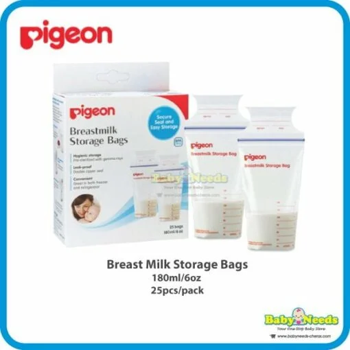 Pigeon Breastmilk Storage Bag 120ml/180ml/Wide Neck Storage Bottle 160ml/5oz (3pcs) - Image 4