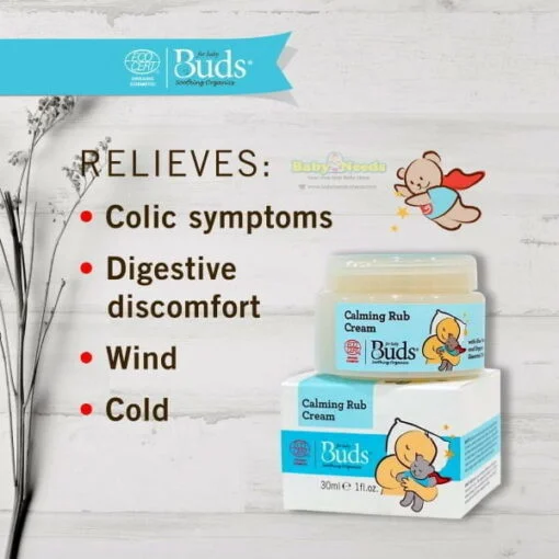 Buds Soothing Organics Calming Tummy Rub Cream 30ml/50ml - Image 3