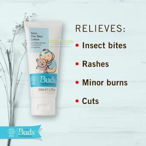 Buds SOOTHING ORGANICS First Aid Lotion 50ml (Save Our Skin Lotion) - Image 2
