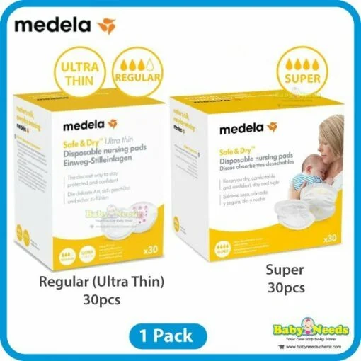 Medela Safe & Dry Ultra-thin Disposable Nursing Breast Pads 30's (Regular/Super)
