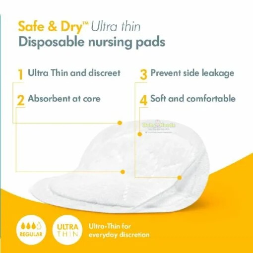 Medela Safe & Dry Ultra-thin Disposable Nursing Breast Pads 30's (Regular/Super) - Image 5