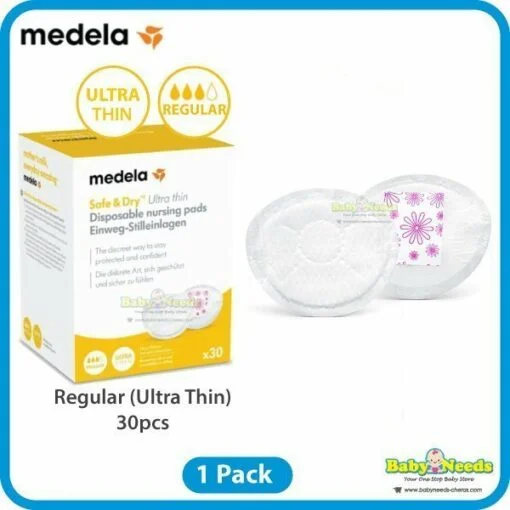 Medela Safe & Dry Ultra-thin Disposable Nursing Breast Pads 30's (Regular/Super) - Image 2