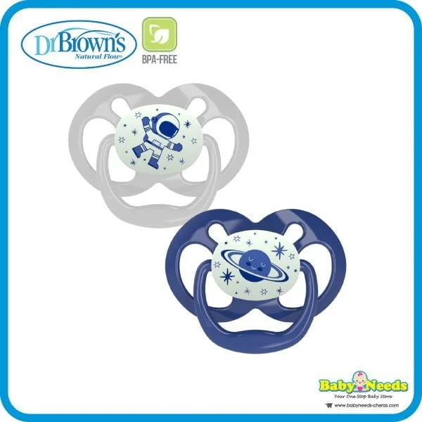 Dr Brown's Advantage Pacifiers Glow in the Dark Stage 1 (0-6m)/Stage 2 (6-18m) 2pcs - Image 3