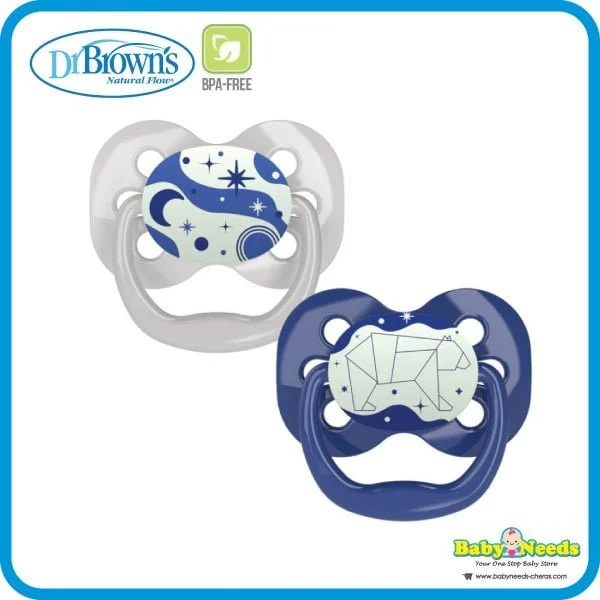 Dr Brown's Advantage Pacifiers Glow in the Dark Stage 1 (0-6m)/Stage 2 (6-18m) 2pcs - Image 5
