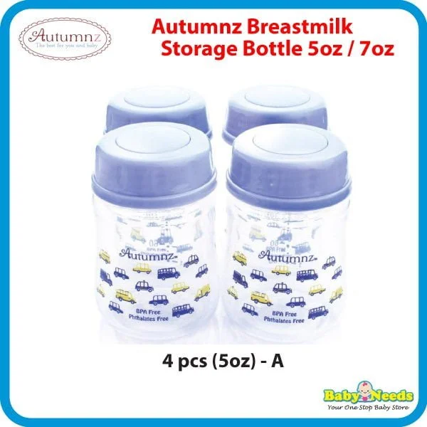 Autumnz Breastmilk Storage Bottles Wide Neck 5oz/7oz (4/8 Bottles) - Image 2
