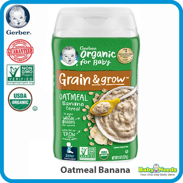 Gerber Organic Baby Cereal (Oatmeal/Rice/Oatmeal Banana/Oatmeal Millet Quinoa) - Image 3